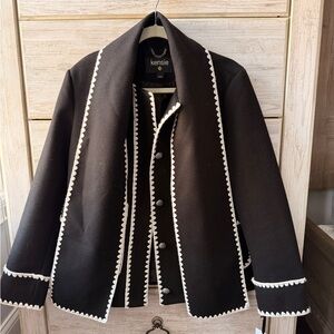 Kensie Black Jacket with White Trim